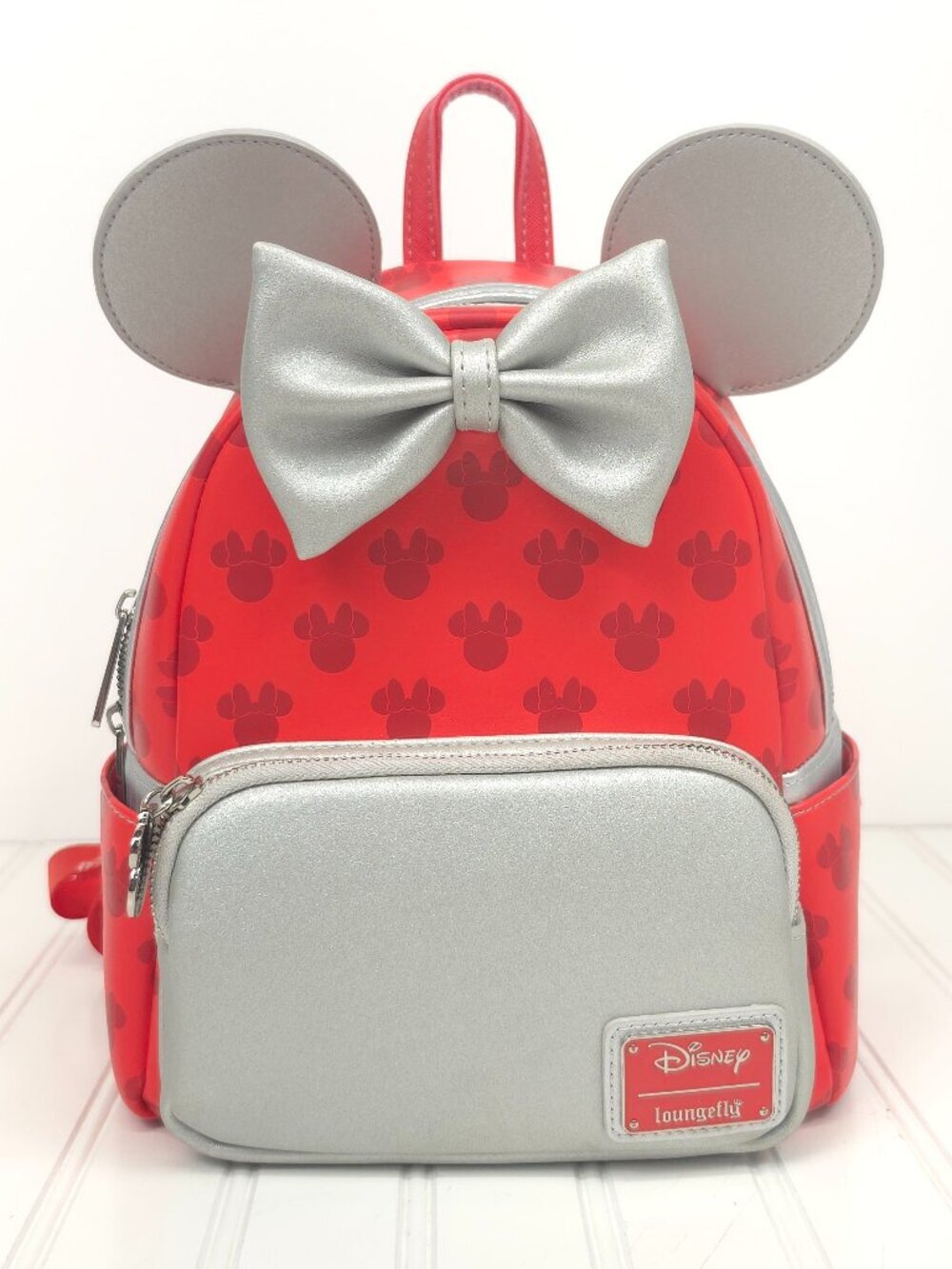 Loungefly Disney Minnie Mouse Red and Silver Cosplay Mini Backpack